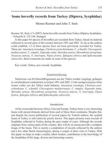 Some hoverfly records from Turkey (Diptera, Syrphidae)