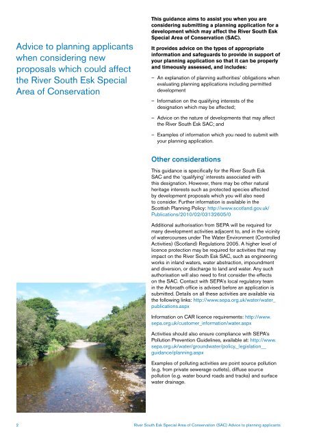 River South Esk Special Area of Conservation (SAC) - The Food and ...