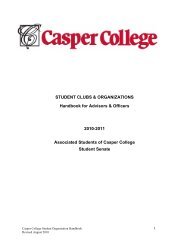 Student Clubs and Organizations - Handbook for ... - Casper College