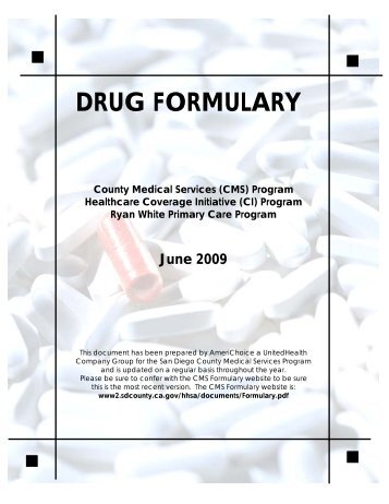 San Diego County Medical Services Drug Formulary