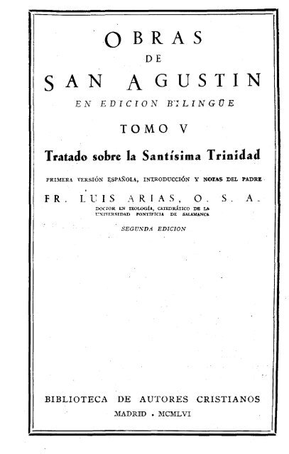 OBRAS DE SAN AGUSTÃN - Escritura y Verdad