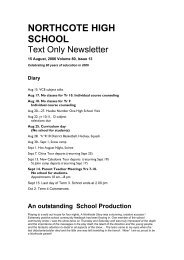 Diary - Northcote High School