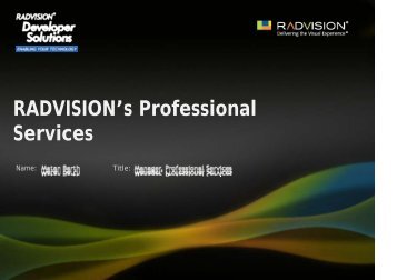 RADVISION's Professional Services - ãããªä¼è­°ãªãRADVISION