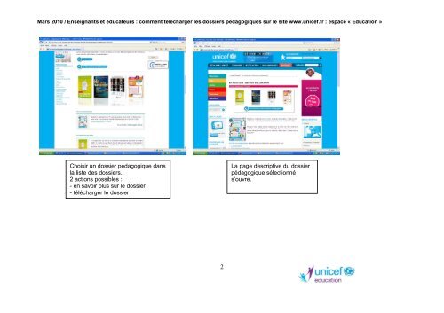 process telechargement dossier pedagogique-Internet - Unicef