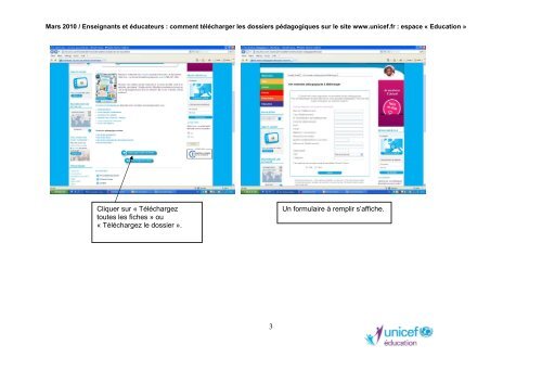 process telechargement dossier pedagogique-Internet - Unicef