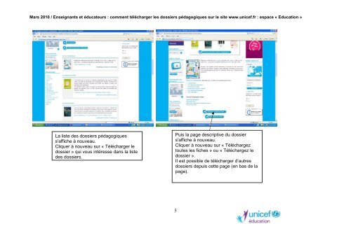 process telechargement dossier pedagogique-Internet - Unicef