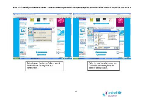 process telechargement dossier pedagogique-Internet - Unicef