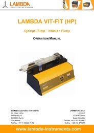 LAMBDA VIT-FIT and VIT-FIT HP syringe pump - infusion pump ...