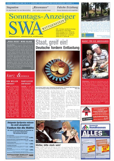 Ausgabe D, Wittgenstein (11.02 MB) - Siegerländer Wochen-Anzeiger