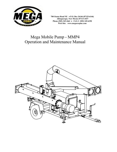 Mega Mobile Pump - MMP4 Operation and ... - Mega Corporation