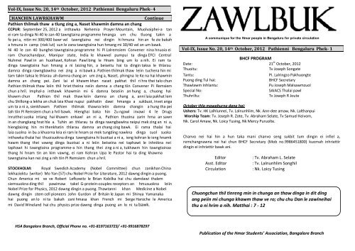 Zawlbuk,14th, October, 2012 - Hmar Students' Association ...