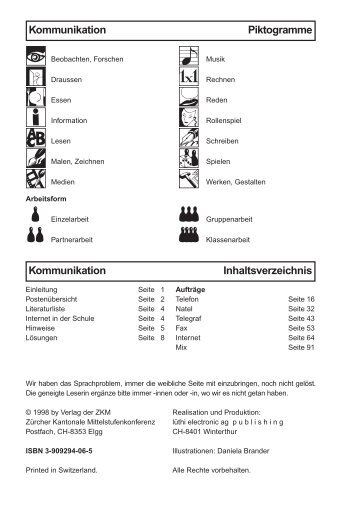 Kommunikation Piktogramme Kommunikation Inhaltsverzeichnis