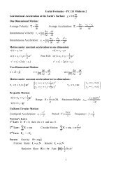 Formula Sheet - Final Exam