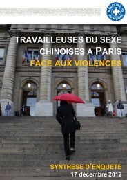 Travailleuses du sexe chinoises a paris face aux violences