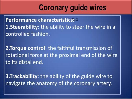 Coronary guide wires