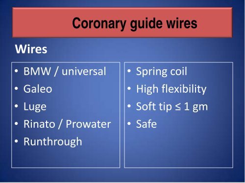 Coronary guide wires