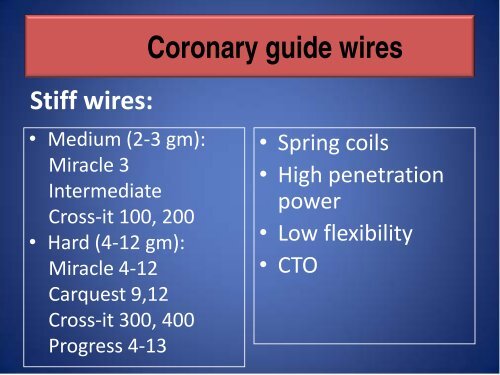 Coronary guide wires