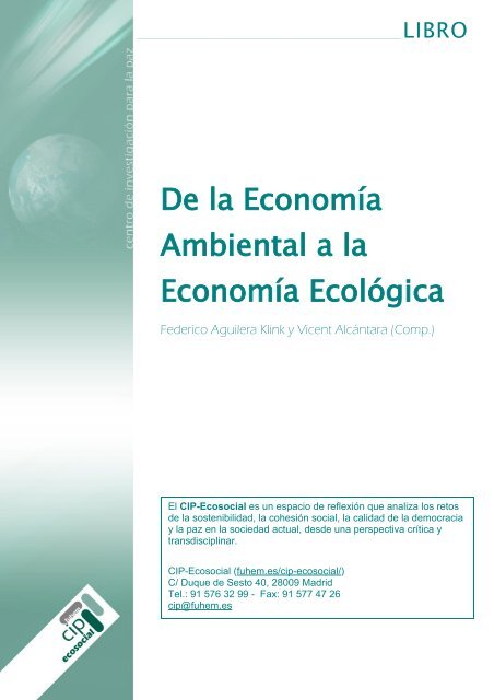 De la EconomÃ­a Ambiental a la EconomÃ­a EcolÃ³gica - Fuhem