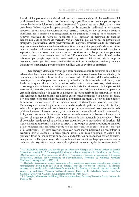 De la EconomÃ­a Ambiental a la EconomÃ­a EcolÃ³gica - Fuhem