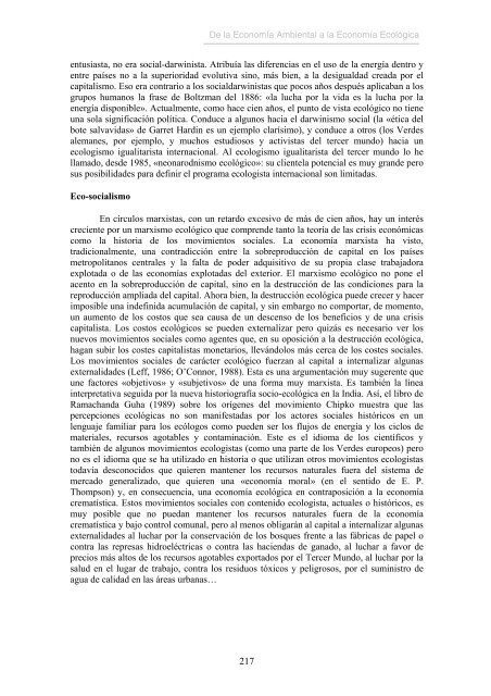 De la EconomÃ­a Ambiental a la EconomÃ­a EcolÃ³gica - Fuhem