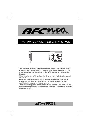 WIRING DIAGRAM BY MODEL - A'PEXi USA