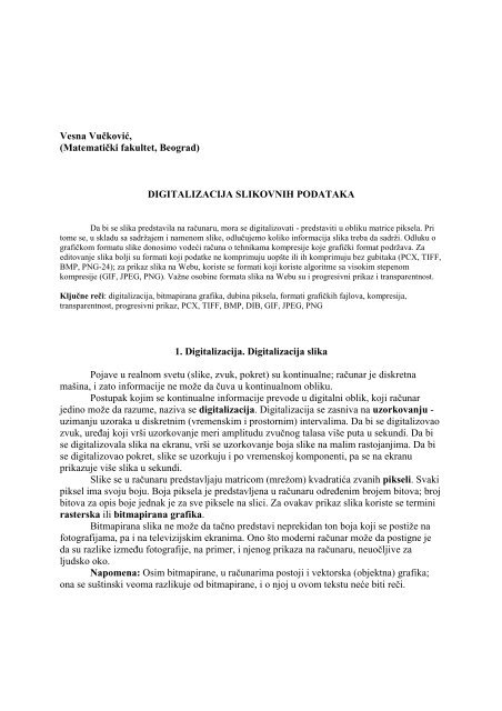 Digitization of Graphic Data