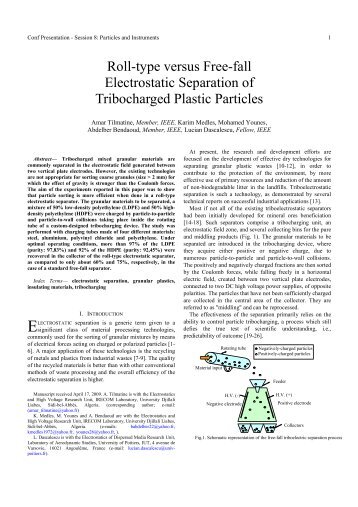 Roll-type versus Free-fall Electrostatic Separation of Tribocharged ...