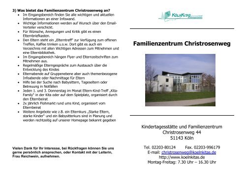 Familienzentrum Christrosenweg - KölnKitas