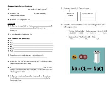 Chemical Reactions Notes - Century Life Science