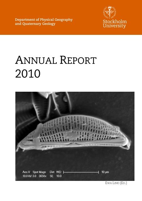 annual report - Institutionen för naturgeografi och kvartärgeologi ...