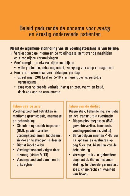 Vroege herkenning en behandeling van ondervoeding in het ...