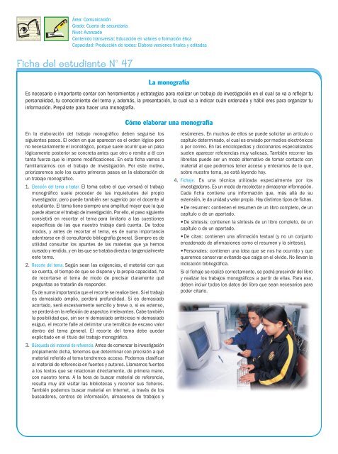 Fichas 046 060 Ministerio De Educacia N