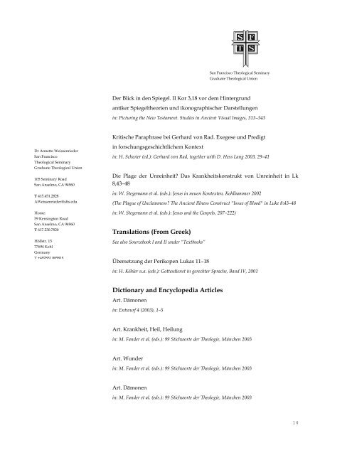 Curriculum Vitae PDF - Early Christian Pneumatology