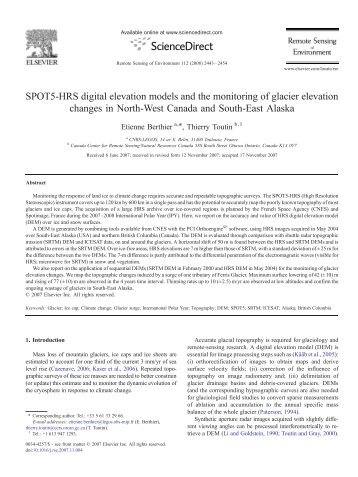 SPOT5-HRS digital elevation models and the monitoring of glacier ...