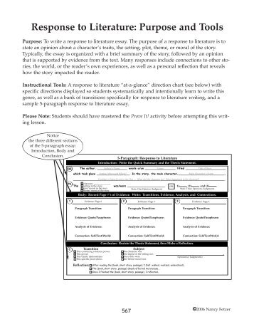 5 paragraph response to literature essay