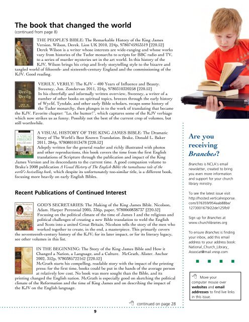 Libraries Alive - National Church Library Association