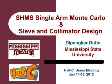 SHMS Collimator and Sieve Slit Design