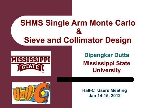 SHMS Collimator and Sieve Slit Design