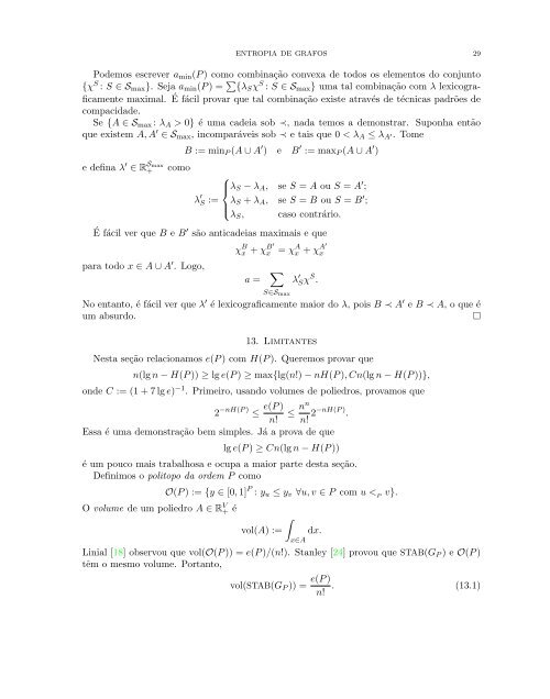 ENTROPIA DE GRAFOS Sumário 1. Introduç˜ao 2 Parte I. Entropia ...