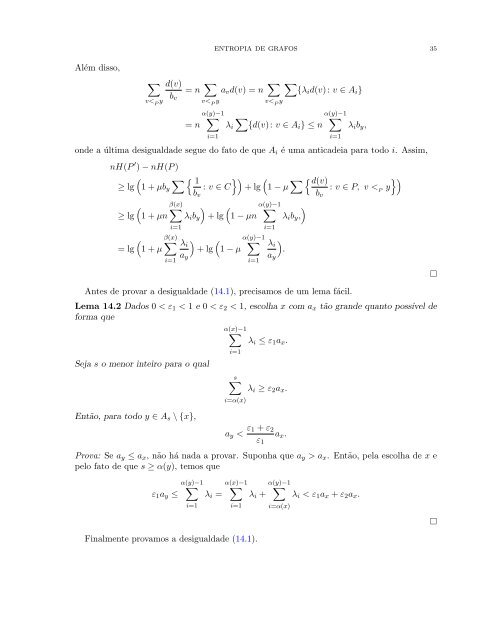 ENTROPIA DE GRAFOS Sumário 1. Introduç˜ao 2 Parte I. Entropia ...