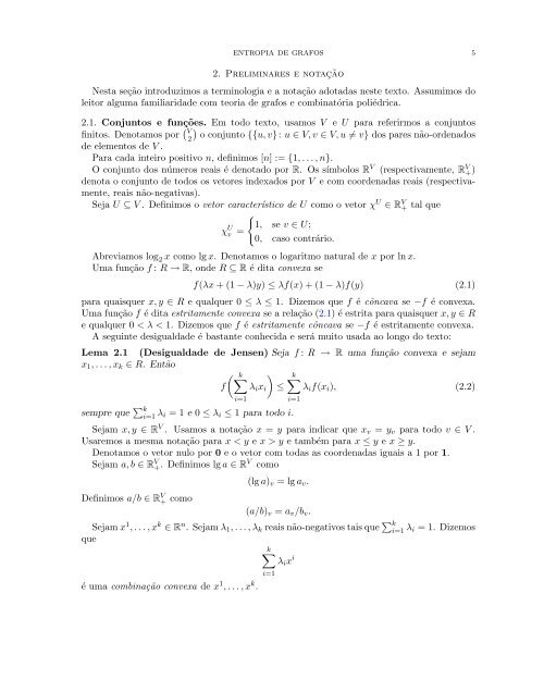 ENTROPIA DE GRAFOS Sumário 1. Introduç˜ao 2 Parte I. Entropia ...