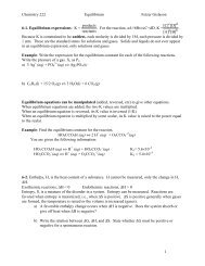 Chemistry 222 Equilibrium Fetzer Gislason - UIC Department of ...