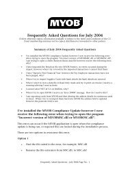 Frequently Asked Questions for July 2004