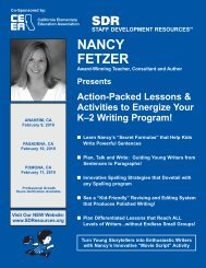 nancy fetzer - Staff Development Resources