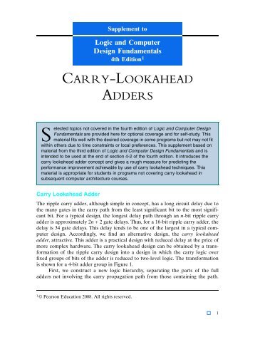 CARRY-LOOKAHEAD ADDERS