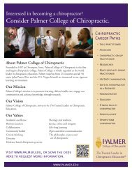 special flier - Palmer College of Chiropractic