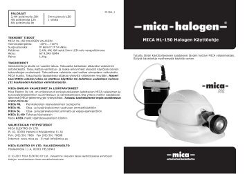HL-150 Halogen - Mica Elektro OY Ltd
