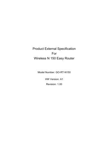 GO-RT-N150 External Spec - D-Link