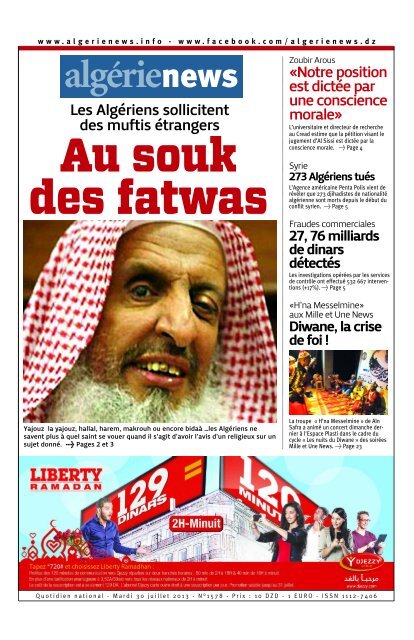 Fr-30-07-2013 - AlgÃ©rie news quotidien national d'information