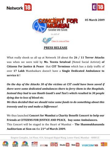 PRESS RELEASE (pdf) - Citizens for Justice and Peace